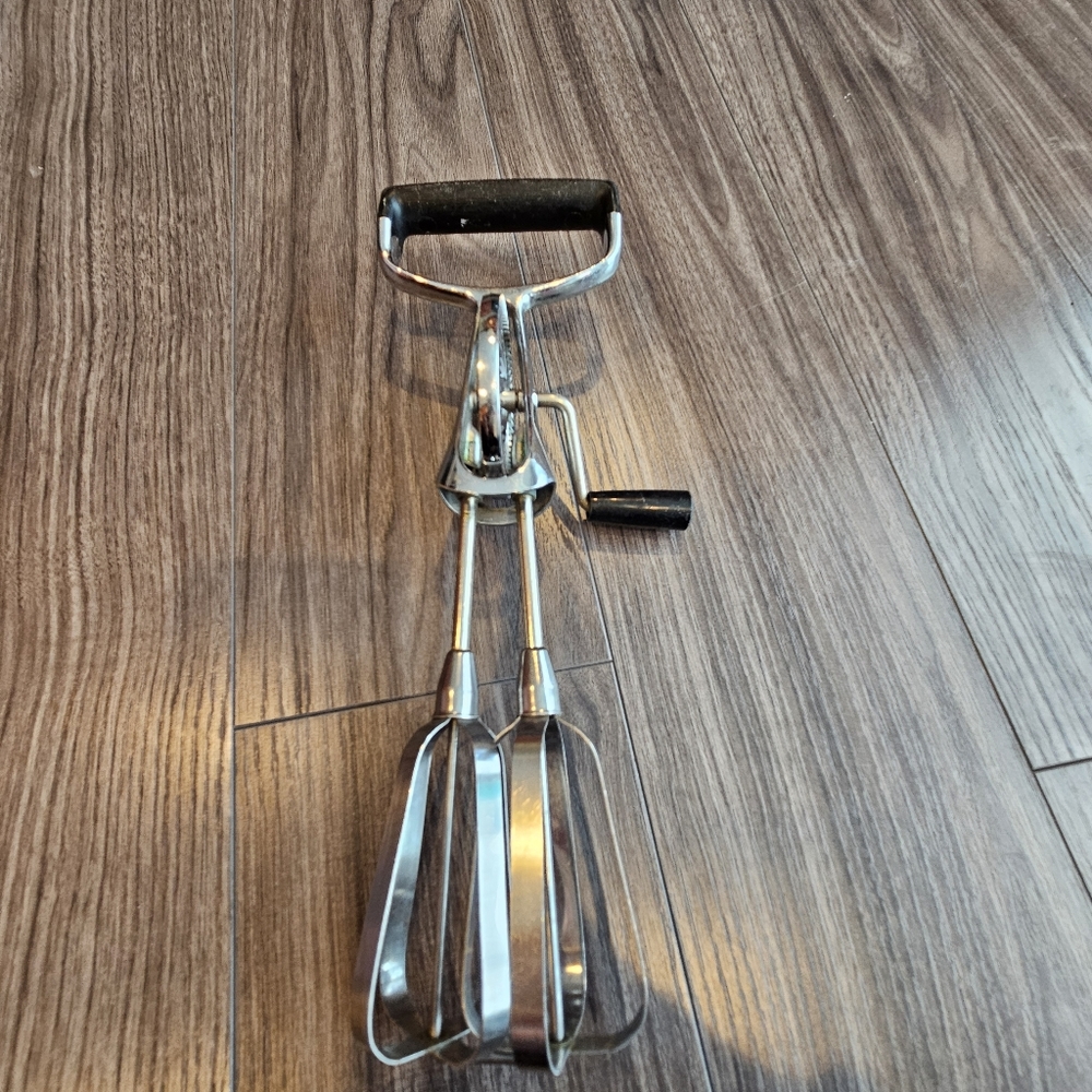 Vintage Hand Egg Beater Stainless Steel